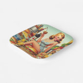 ヴィンテージのピンアップイラストレーション ペーパープレート (傾斜あり)