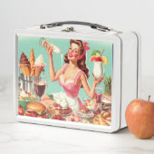 ヴィンテージのピンアップイラストレーション メタルランチボックス (インサイチュ)