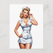 ヴィンテージのピンアップナースDigital Art ポストカード (正面)