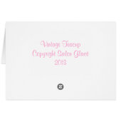 ヴィンテージのピンクおよび黒いティーカップおよび受皿 (裏面横)