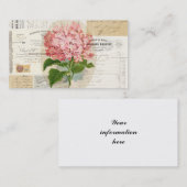 ヴィンテージのピンクのアジサイのフランスのな短命なものビジネスカリフォルニア 名刺 (正面/裏面)