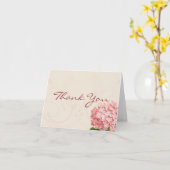 ヴィンテージのピンクのアジサイのメッセージカード カード (黄色い花)