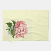 ヴィンテージのピンクのアジサイ キッチンタオル (横)