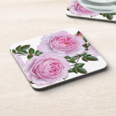 ヴィンテージのピンクのシャクヤクのコースター コースター (左側)