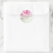 ヴィンテージのピンクのシャクヤクのメーソンジャーの結婚式の引き出物のラベル ラウンドシール (バッグ)