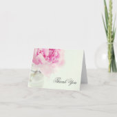 ヴィンテージのピンクのシャクヤクのメーソンジャーは感謝していしています サンキューカード (正面)