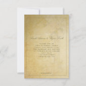 ヴィンテージのピンクのバラのリハーサルの夕食の招待状 招待状 (裏面)