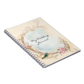 ヴィンテージのピンクのバラの結婚式ジャーナル ノートブック (右側)