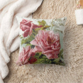 ヴィンテージのピンクのバラの花束 クッション (ブランケット)