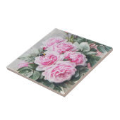 ヴィンテージのピンクのバラの花束 タイル (側面)