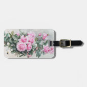 ヴィンテージのピンクのバラの花束 ラゲッジタグ (正面横)