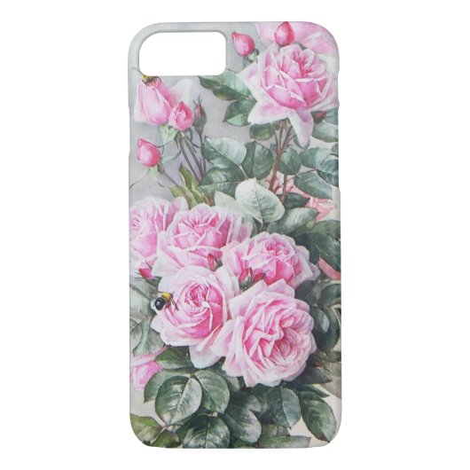 ヴィンテージのピンクのバラの花束 Case-Mate iPhoneケース (裏面)