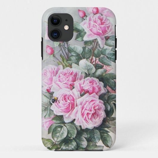 ヴィンテージのピンクのバラの花束 Case-Mate iPhoneケース (裏面)