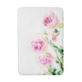 ヴィンテージのピンクのバラの花 バスマット (正面縦)