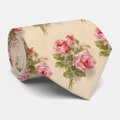ヴィンテージのピンクのバラ ネクタイ (ロール)