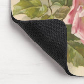 ヴィンテージのピンクのバラ マウスパッド (コーナー)