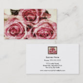 ヴィンテージのピンクのバラ 名刺 (正面/裏面)