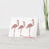 ヴィンテージのピンクのフラミンゴのメリークリスマスカード シーズンカード (裏面)
