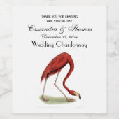 ヴィンテージのピンクのフラミンゴ#1 ワインラベル (シングルラベル)