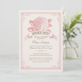 ヴィンテージのピンクの園遊会のシャワーの招待状 招待状 (スタンド正面)