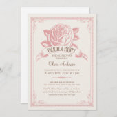 ヴィンテージのピンクの園遊会のシャワーの招待状 招待状 (正面/裏面)