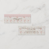 ヴィンテージのピンクの小さいバラのプリントの細い名刺 スキニー名刺 (正面/裏面)