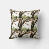 ヴィンテージのピンクの桜の木 クッション (裏面)