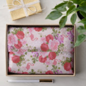 ヴィンテージのピンクの植物の花の熱帯フラミンゴ 薄葉紙 (ギフト)