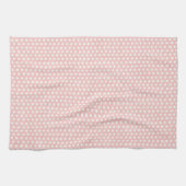 ヴィンテージのピンクの水玉模様パターン キッチンタオル (横)