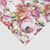 ヴィンテージのピンクの珊瑚のエレガントなバラの花柄パターン 薄葉紙 (詳細)