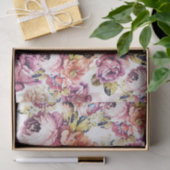 ヴィンテージのピンクの珊瑚のエレガントなバラの花柄パターン 薄葉紙 (ギフト)