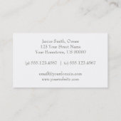 ヴィンテージのピンクの緑の灰色のノウゼンカツラの花 名刺 (裏面)