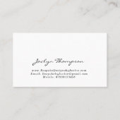 ヴィンテージのピンクの花の植物の名刺 名刺 (裏面)