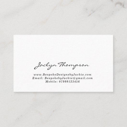 ヴィンテージのピンクの花の植物の名刺 名刺 (裏面)