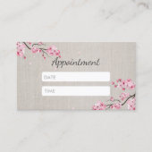 ヴィンテージのピンクの花の美容院の毛のアポイントメント 予約カード (正面)