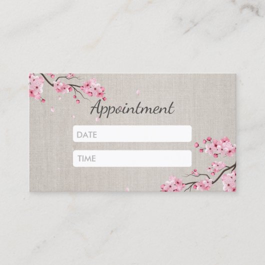 ヴィンテージのピンクの花の美容院の毛のアポイントメント 予約カード (正面)