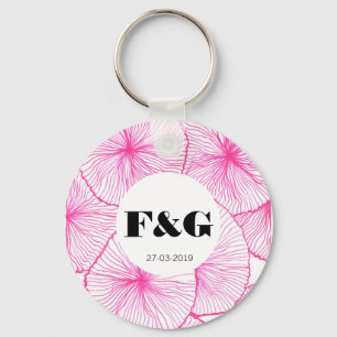 ヴィンテージのピンクの花のkeychain キーホルダー