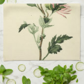 ヴィンテージのピンクの菊の花 キッチンタオル (折り畳み)