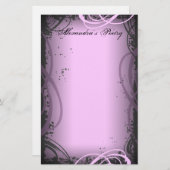 ヴィンテージのピンクの詩歌の文房具 便箋 (正面/裏面)