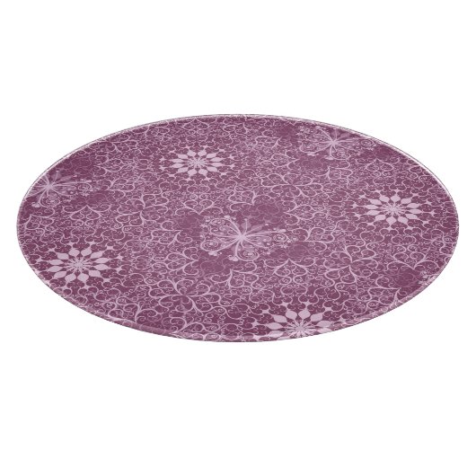 ヴィンテージのピンクパターン カッティングボード (角)