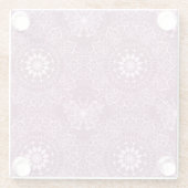 ヴィンテージのピンクパターン ガラスコースター (裏面)