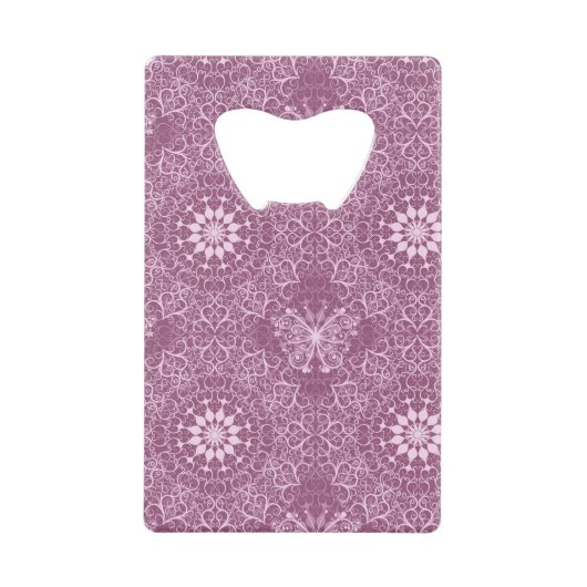 ヴィンテージのピンクパターン クレジットカード栓抜き (正面)