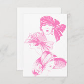 ヴィンテージのピンクレディーの空白のなフラッパーの帽子の招待状 招待状 (正面/裏面)