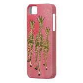 ヴィンテージのピンク及びオリーブのばら色のキリンのiPhoneの箱 Case-Mate iPhoneケース (裏面左)