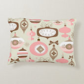 ヴィンテージのピンク及び灰色のクリスマスオーナメント アクセントクッション (裏面)