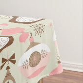 ヴィンテージのピンク及び灰色のクリスマスオーナメント テーブルクロス (インサイチュ)