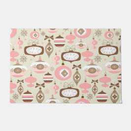 ヴィンテージのピンク及び灰色のクリスマスオーナメント ドアマット