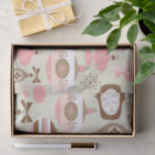 ヴィンテージのピンク及び灰色のクリスマスオーナメント 薄葉紙 (ギフト)