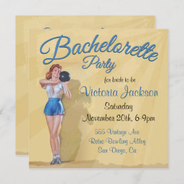 ヴィンテージのピン留めボーリングバチェロレッテ 招待状