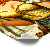 ヴィンテージのピン留め女性のカーボーイ ポスター (角)